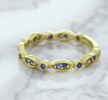 Load image into Gallery viewer, 0.30ctw Blue Sapphire Alternating Marquise Ring in 14K Yellow Gold
