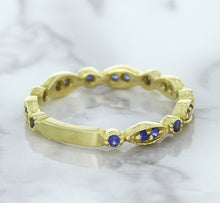 Load image into Gallery viewer, 0.30ctw Blue Sapphire Alternating Marquise Ring in 14K Yellow Gold
