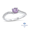 0.45ct Round Lavender Sapphire Ring with Diamonds in 18K White Gold