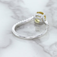 Load image into Gallery viewer, 1.49ct Round Yellow Sapphire Ring with Diamond Accents in 18K White Gold
