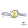 1.49ct Round Yellow Sapphire Ring with Diamond Accents in 18K White Gold