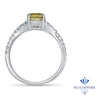1.49ct Round Yellow Sapphire Ring with Diamond Accents in 18K White Gold