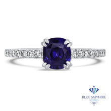 Load image into Gallery viewer, 1.12ct Cushion Purple Sapphire Ring with Diamonds in 18K White Gold
