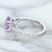 Load image into Gallery viewer, 2.01ct Oval Unheated EGL Certified Purple Sapphire Ring with Diamonds in 18K White Gold
