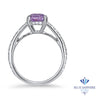 2.01ct Oval Unheated EGL Certified Purple Sapphire Ring with Diamonds in 18K White Gold