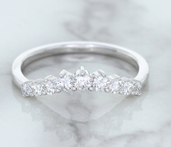0.45ctw Diamond Curved Band in 18K White Gold