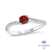 Load image into Gallery viewer, 0.37ct Round Red Spinel Ring with Diamond Accents in 18K White Gold
