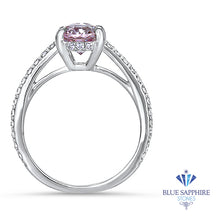 Load image into Gallery viewer, 2.08ct Oval EGL Certified Peach Sapphire with Diamond Halo in 18K White Gold
