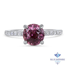 Load image into Gallery viewer, 2.39ct Round EGL Certified Pink Sapphire Ring with Diamond Accents in 18K White Gold
