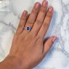 1.43ct Cushion Blue Sapphire Ring with Diamond Halo in 18K White Gold