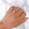 1.27ct Oval Pink Sapphire Ring with Diamond Halo in 18K Rose Gold