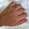 1.75ct. EGL Certified Round Blue Sapphire Ring with Hidden Diamond Halo in 18K White Gold