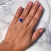 3.12ct Round Tanzanite Ring with Diamond Halo in 14K White Gold